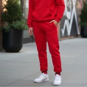 Forever 21 Men's Vibrant Red Joggers s sweatpants sweats drawstring